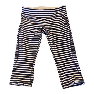 New Balance Large Blue and White Striped Leggings